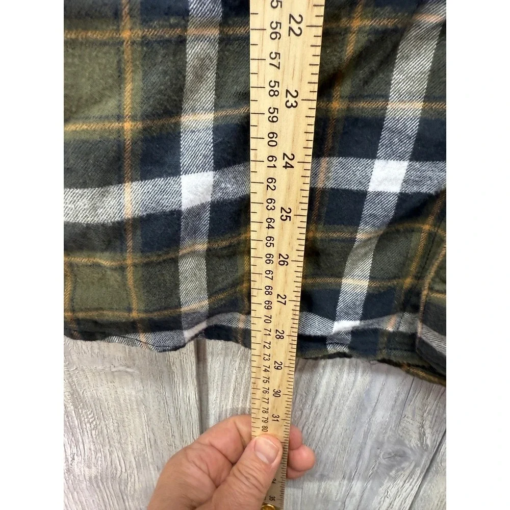 Harley-Davidson Mens Plaid Flannel Shirt Olive Green Long Sleeve Button Up Med